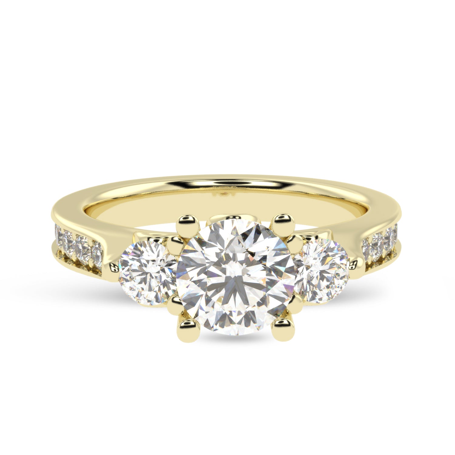 Buy 2.01Ct Three-stone Natural Diamond Ring | Solitairekart